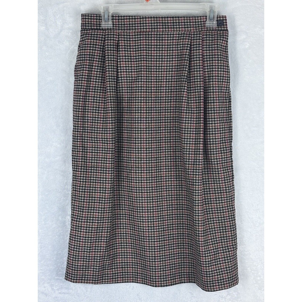 Leslie‎ Fay Sportswear Vintage Women's Wool Skirt Plaid Size 10